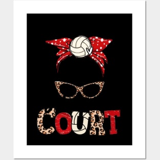 My Heart Is On That Court Volleyball Leopard Volleyball Mom Posters and Art